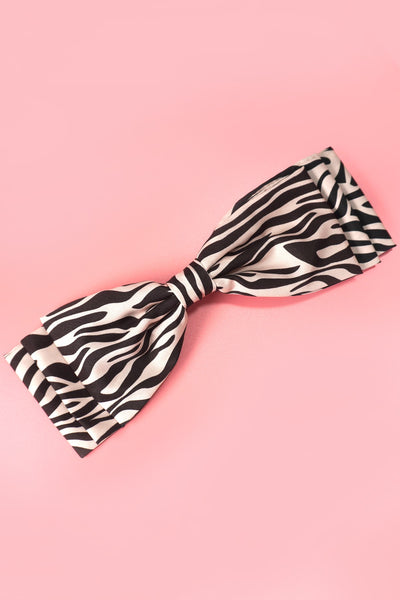 LEOPARD ZEBRA ANIMAL DESIGN BOW HAIR CLIPS | 40H861