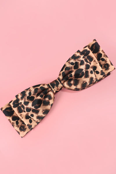 LEOPARD ZEBRA ANIMAL DESIGN BOW HAIR CLIPS | 40H861