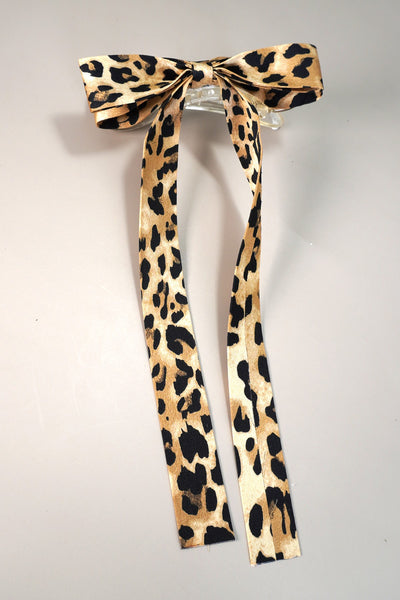 ANIMAL LEOPARD PRINT BOW HAIR PIN CLIPS | 40H862