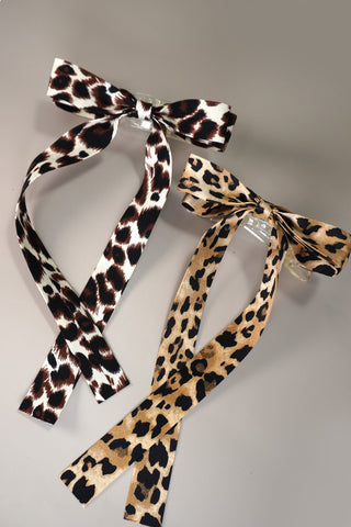 ANIMAL LEOPARD PRINT BOW HAIR PIN CLIPS | 40H862