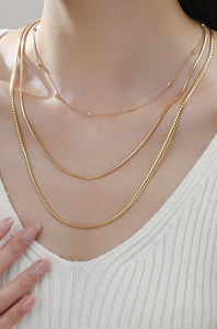 18K STAINLESS STEEL TARNISH FREE LAYERED NECKLACE | 40NK363