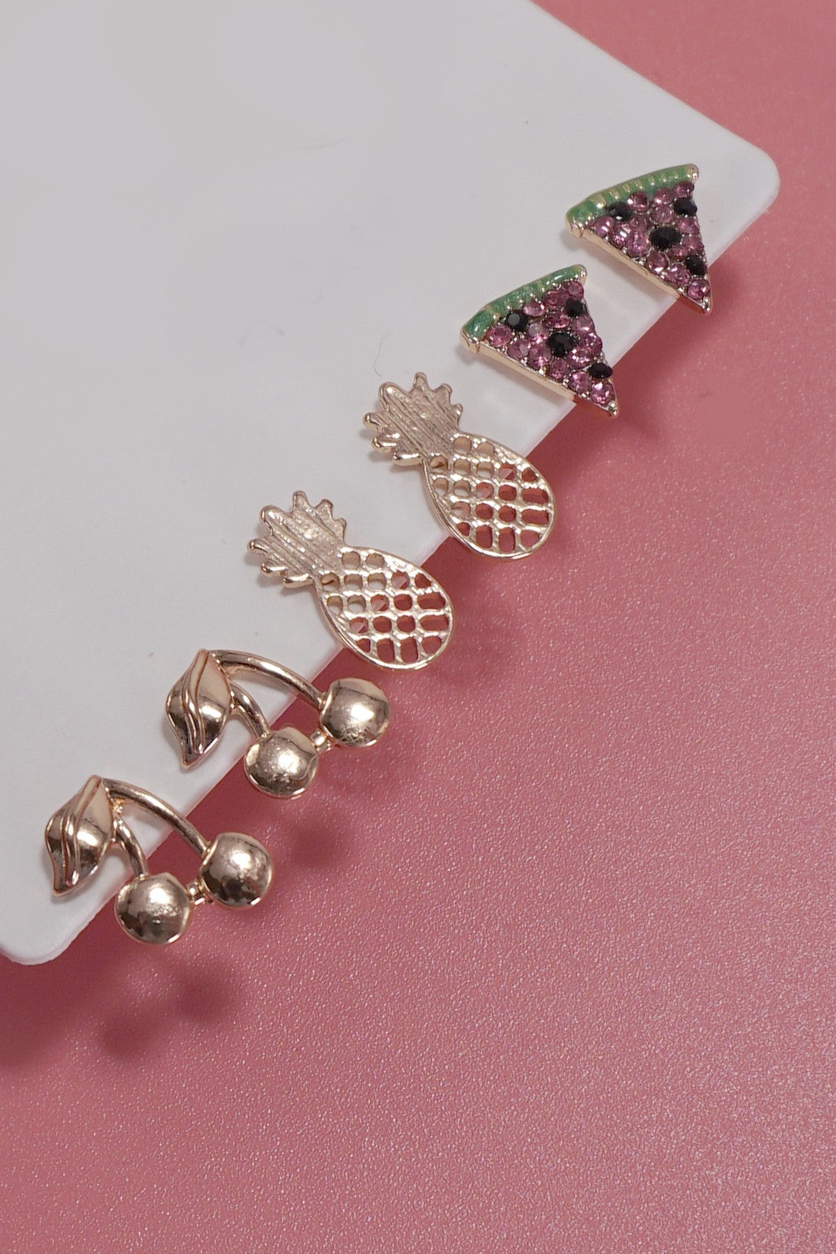 FRUIT CHERRY PINEAPPLE WATERMELON TRIO EARRINGS | 80E5658