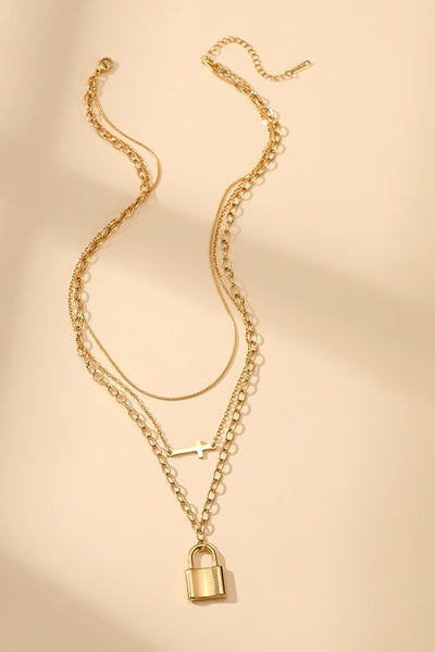 18K STAINLESS STEEL TARNISH FREE LAYERED NECKLACE | 40NK371