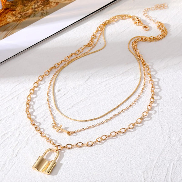 18K STAINLESS STEEL TARNISH FREE LAYERED NECKLACE | 40NK371