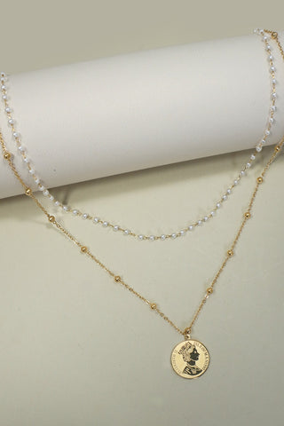 18K STAINLESS STEEL TARNISH FREE LAYERED NECKLACE | 40NK369