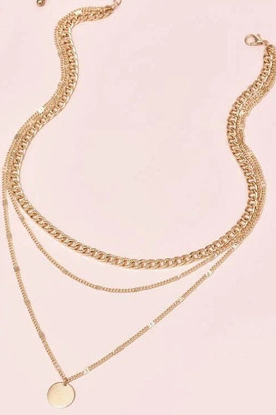 TITANIUM  STEEL NON-TARNISH LAYERED CHAIN NECKLACE | 40NK375