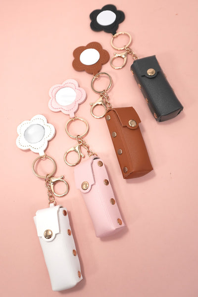 TRENDING VEGAN LEATHER LIP BAG CHARM KEYCHAINS | 40KC125