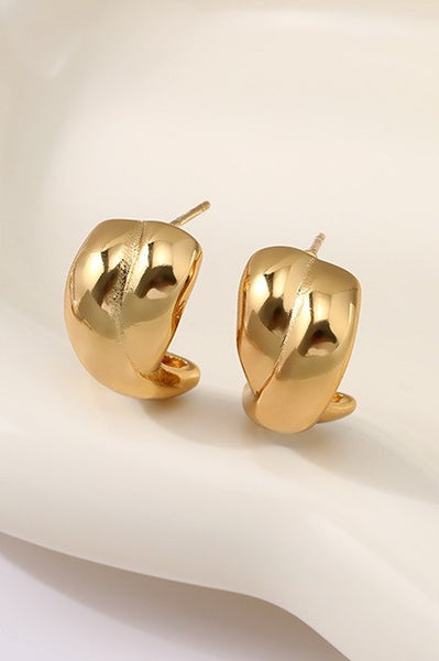 18K STAINLESS STEEL TARNISH FREE HUGGIE EARRINGS | 40E343-EAR