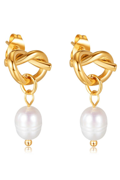 18K STAINLESS STEEL TARNISH FREE PEARL DROP EAR | 40E340