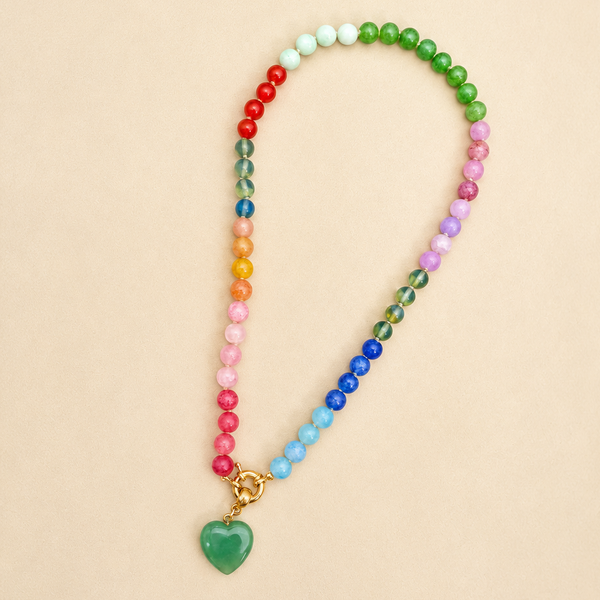 Natural Stone Semi-Precious Glass Mixed Necklace | 40NK9702