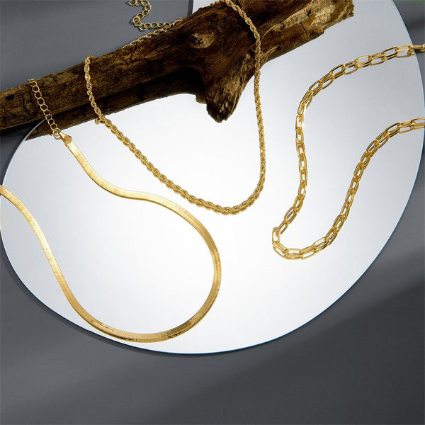 18K STAINLESS STEEL TARNISH FREE LAYERED NECKLACE | 40NK9390