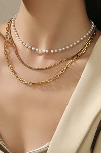 18K STAINLESS STEEL TARNISH FREE LAYERED NECKLACE | 40NK9391