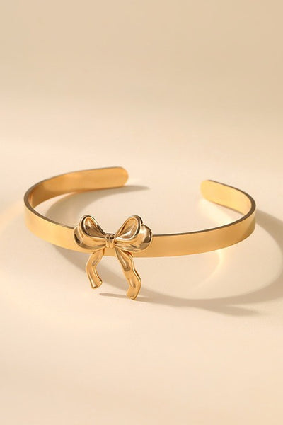 18K STAINLESS STEEL BOW CUFF BRACELET | 40B5123