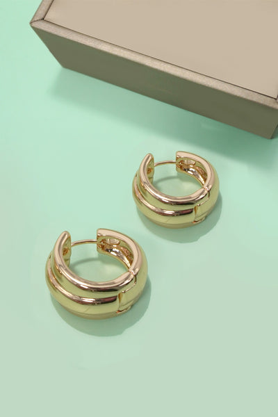 ROUND HUGGIE HOOP TITANIUM POST EARRINGS | 31E40456