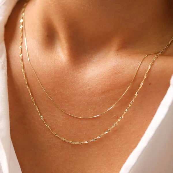 18K STAINLESS STEEL TARNISH FREE LAYERED NECKLACE | 40NK405