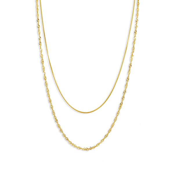 18K STAINLESS STEEL TARNISH FREE LAYERED NECKLACE | 40NK405