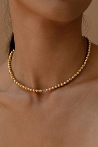 18K STAINLESS STEEL TARNISH FREE BEADED NECKLACE | 40NK9412