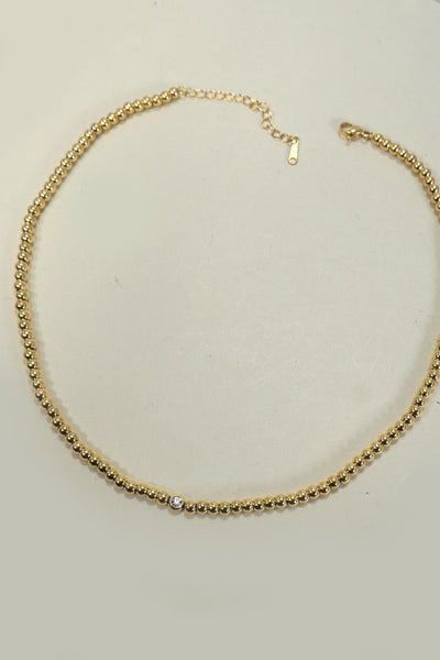 18K STAINLESS STEEL TARNISH FREE BEADED NECKLACE | 40NK9412