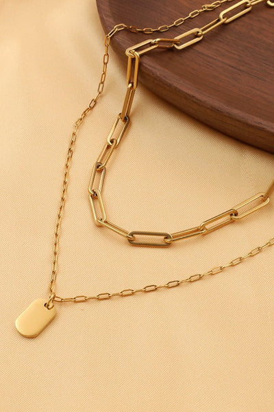 18K STAINLESS STEEL TARNISH FREE LAYERED NECKLACE | 40NK9415