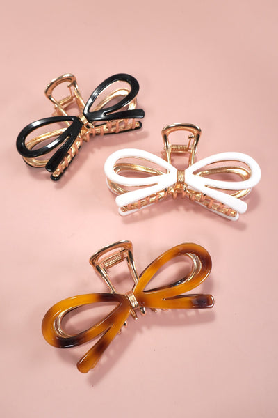 LARGE CUTE BOW RIBBON HAIR CLAW CLIPS | 40H881