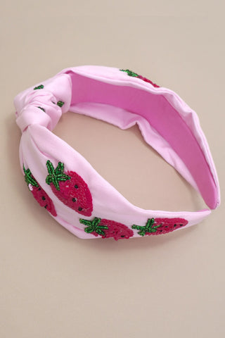 RED STRAWBERRY SEED BEAD HEADBAND | 91HB5794