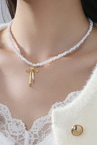 18K STAINLESS STEEL TARNISH FREE BOW NECKLACE | 40NK9416