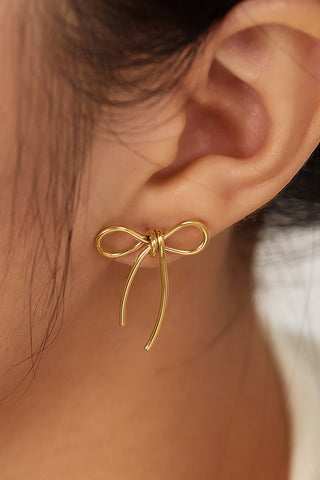 18K STAINLESS STEEL TARNISH FREE BOW EARRINGS | 40E0347