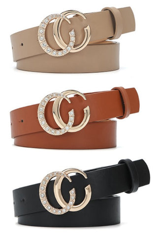 CLASSIC RHINESTONE GOLD MIX BUCKLE BELT | 40BT649