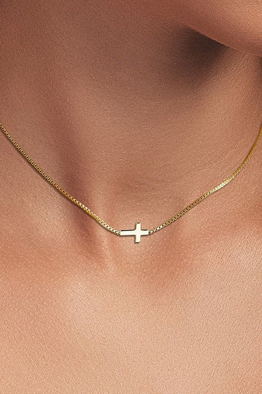 18K STAINLESS STEEL TARNISH FREE CROSS NECKLACE | 40NK9420