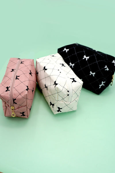 TRENDING BOW MAKEUP COSMETIC POUCH BAG | 40P550