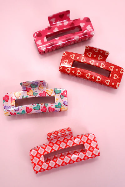 VALENTINE'S  DAY GIFT  HEART HAIR CLAW CLIPS | 40H887