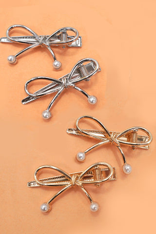 BOW WITH PEARL HAIR CLAW CLIP | 40H889
