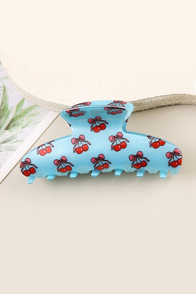 JUMBO CHERRY BOW ACRYLIC HAIR CLAW CLIPS | 40H895