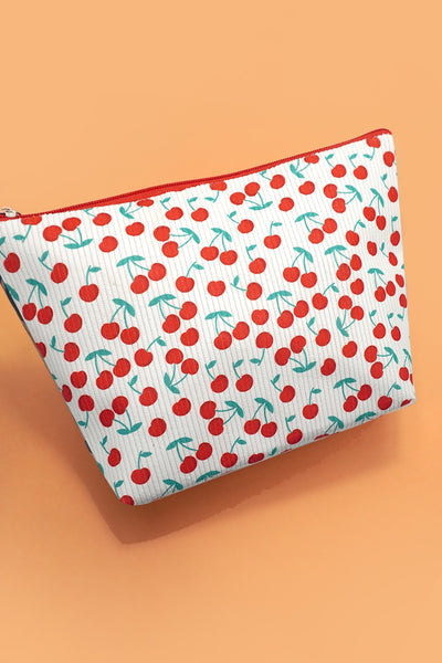 TRAVEL BOW CHERRY COSMETIC MAKEUP POUCH BAG | 40P553