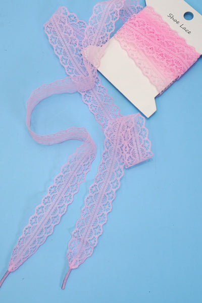 CHANTILLY LACE RIBBON BOW PAIR SHOE LACES | 40SD111