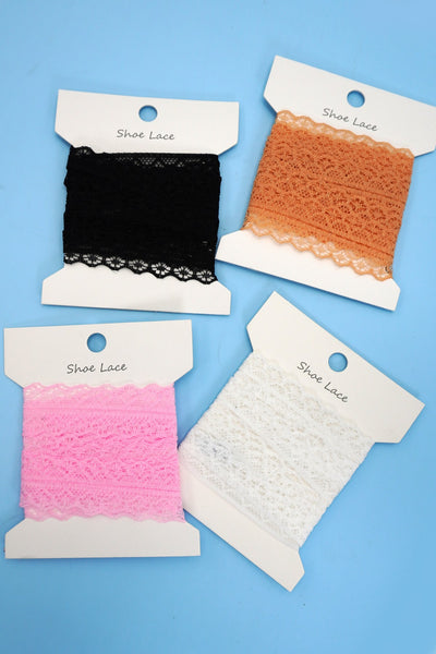 CHANTILLY LACE RIBBON BOW PAIR SHOE LACES | 40SD111