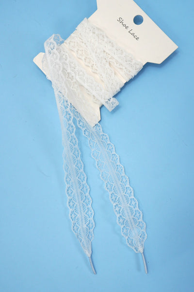 CHANTILLY LACE RIBBON BOW PAIR SHOE LACES | 40SD111