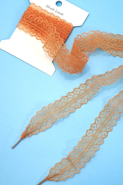 CHANTILLY LACE RIBBON BOW PAIR SHOE LACES | 40SD111