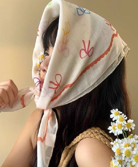 MULTI COLOR BOW PRINT BANDANA SCARF | 40SC637