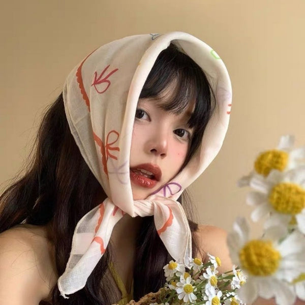 MULTI COLOR BOW PRINT BANDANA SCARF | 40SC637