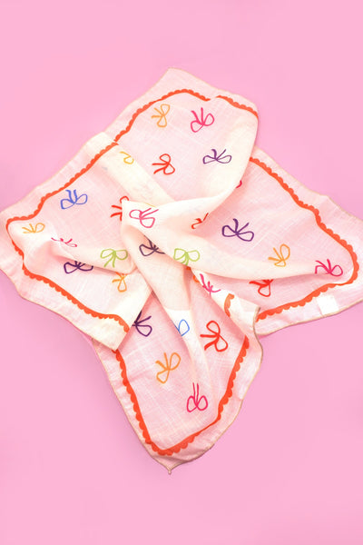 MULTI COLOR BOW PRINT BANDANA SCARF | 40SC637