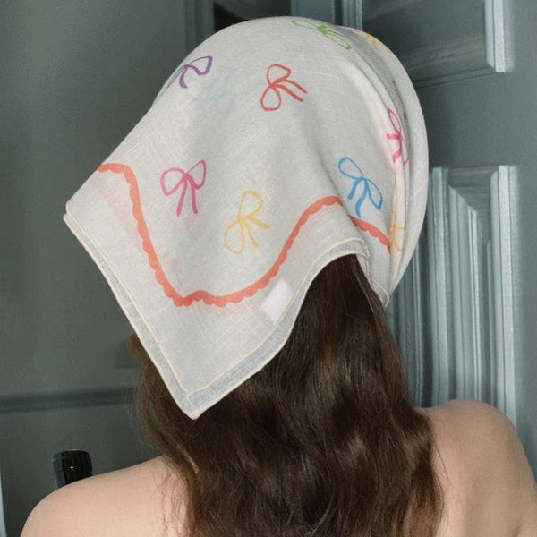 MULTI COLOR BOW PRINT BANDANA SCARF | 40SC637