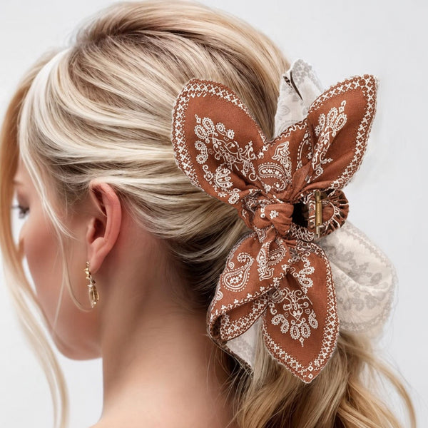 PAISLEY BOHO VINTAGE HAIR CLAW CLIPS | 40H913