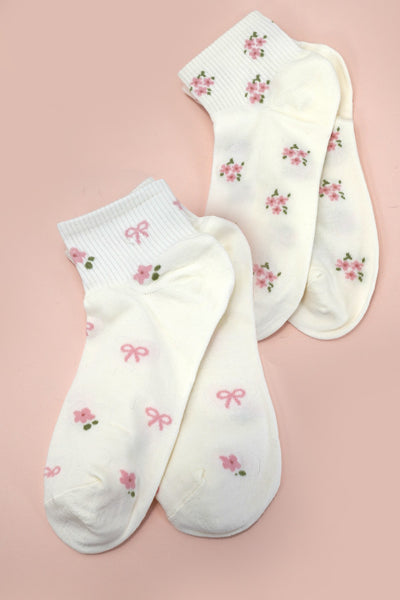 WOMAN BOW FLOWER BOW MIX SOCKS | 40S02060
