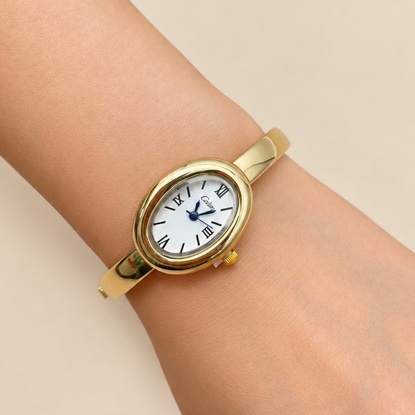Gold-Tone Oval Bangle Analog Watch | 40WTH101
