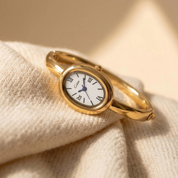 Gold-Tone Oval Bangle Analog Watch | 40WTH101