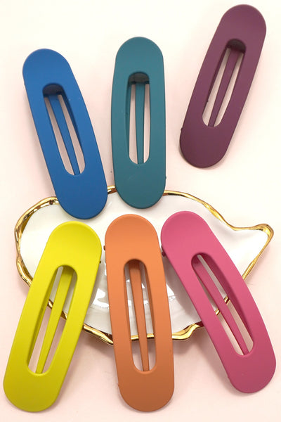 LARGE OVAL LAY DOWN FLAT HAIR CLAW CLIPS  12-piece set | 40H916-12 piece set