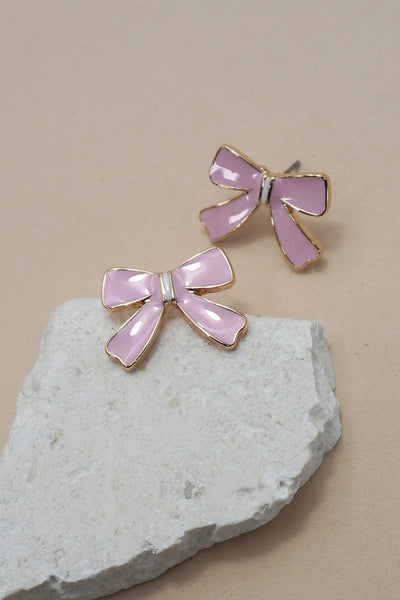 CLASSIC CHARMING PINK BOW EARRINGS | 31E50526