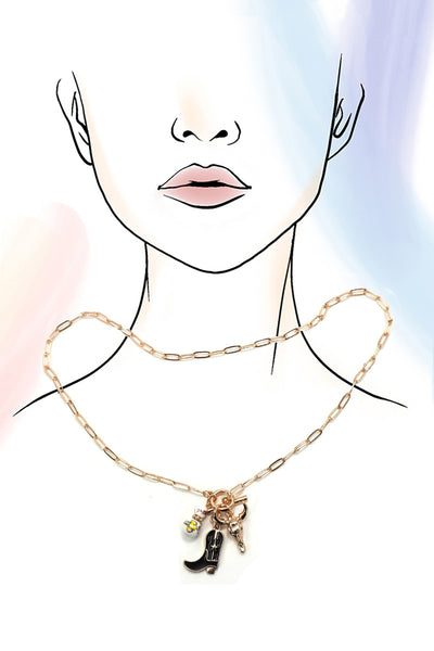 CERAMIC PORCELAIN WESTERN CHARM TOGGLE NECKLACE | 80N91669