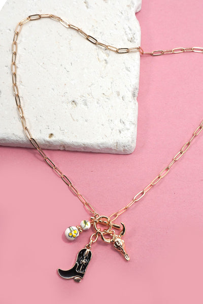 CERAMIC PORCELAIN WESTERN CHARM TOGGLE NECKLACE | 80N91669